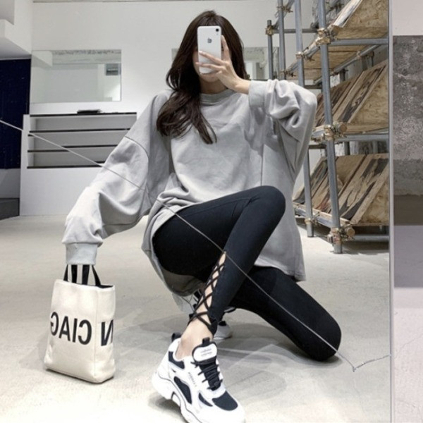 Napi női leggings magas derékkal és nyakkendővel