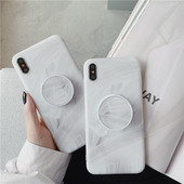 Marmorist ümbris koos hoidikuga iPhone XS jaoks