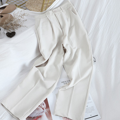 Pavasarinės moteriškos kelnės aukštu juosmeniu