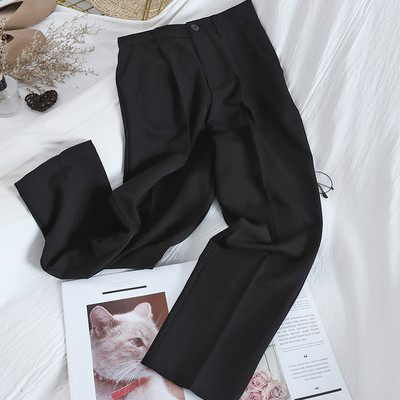 Pavasarinės moteriškos kelnės aukštu juosmeniu