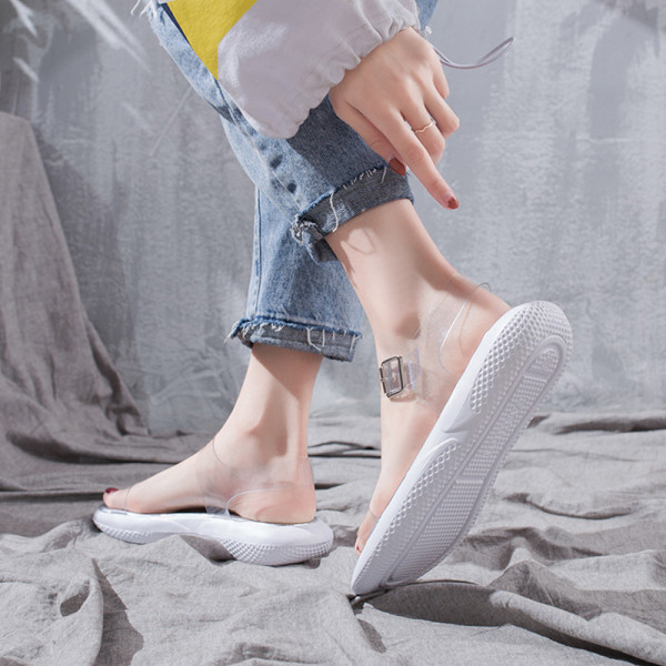 Sandale casual dama cu talpa plate si bretele din silicon