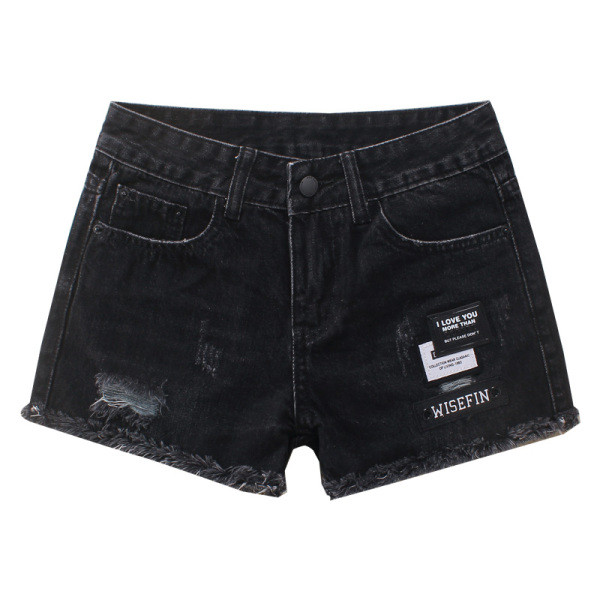 Ежедневни дънкови дамски къси панталони със скъсани мотиви