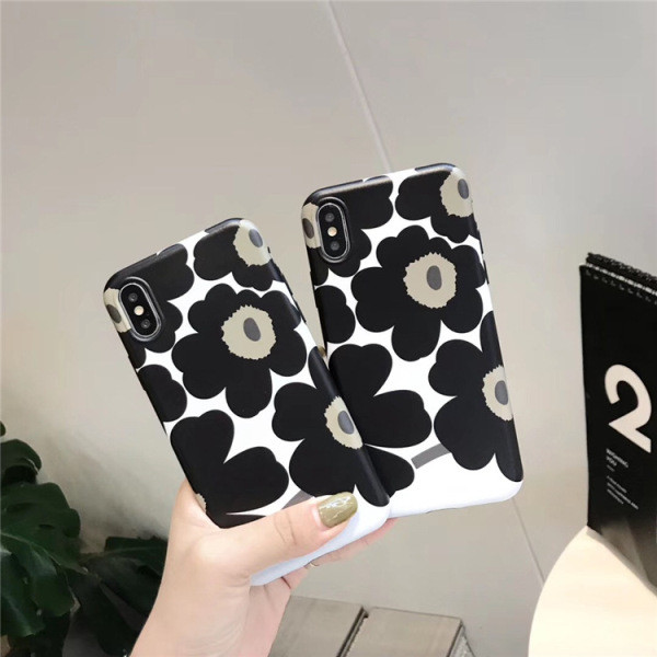 Θήκη IPhone XS με λουλούδια πριντ σε μαύρο και άσπρο χρώμα