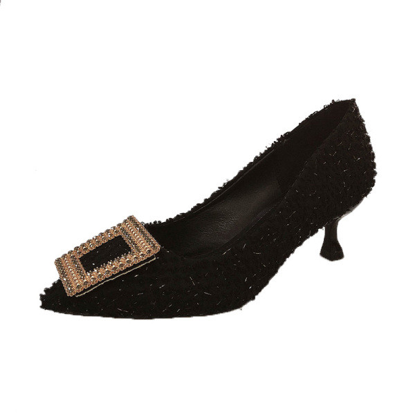 Model nou de pantofi dama cu catarama metalica - model ascutit