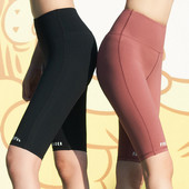 Jambiere scurte sport de damă, cu talie înaltă și inscripție