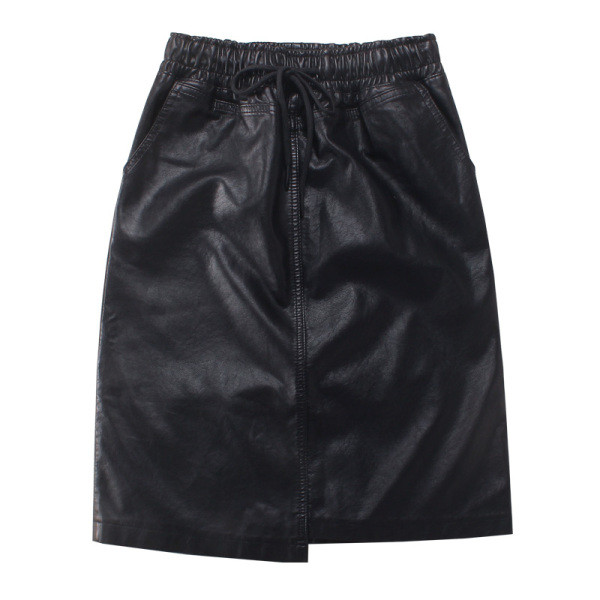 Jauna modeļa sieviešu svārki no eko ādas ar saitēm un kabatām