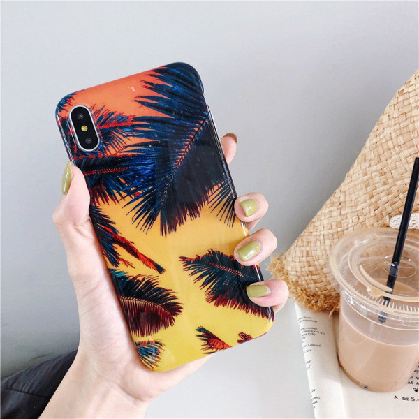 Krāsains futrālis ar ziedu rakstu priekš iPhone XS