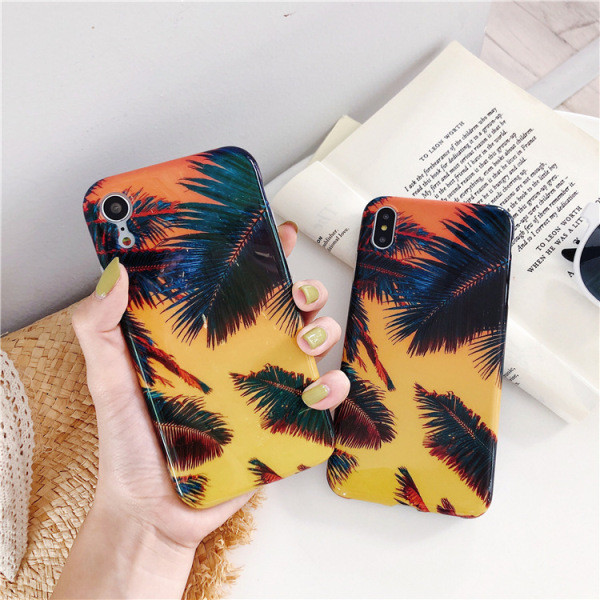 Krāsains futrālis ar ziedu rakstu priekš iPhone XS