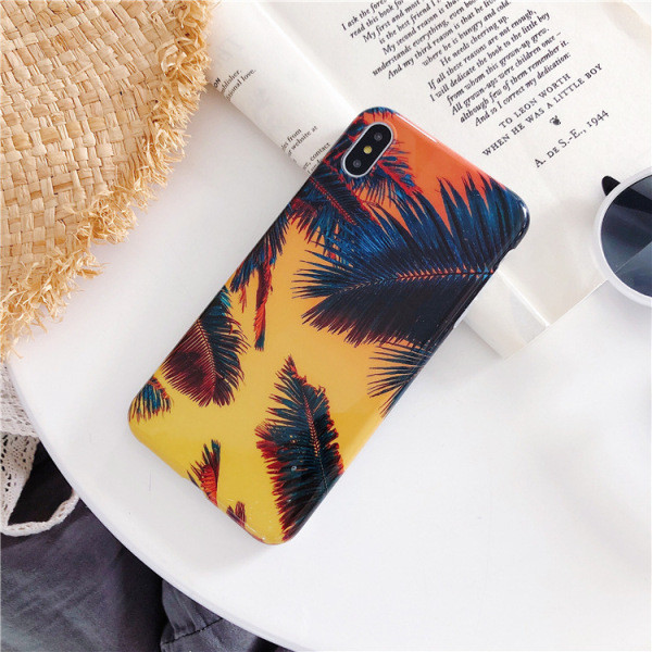 Krāsains futrālis ar ziedu rakstu priekš iPhone XS