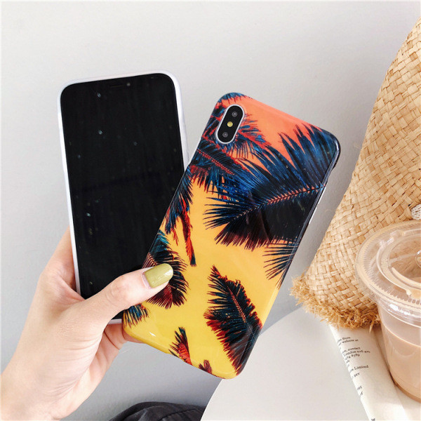 Krāsains futrālis ar ziedu rakstu priekš iPhone XS