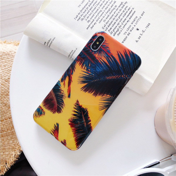 Krāsains futrālis ar ziedu rakstu priekš iPhone XS