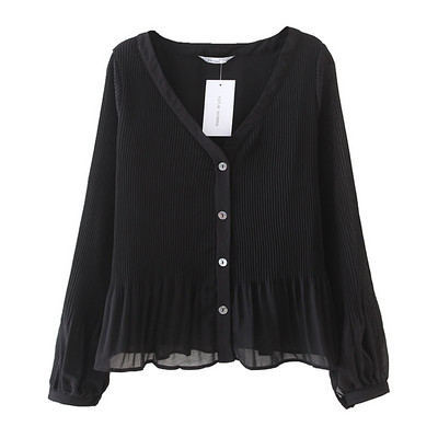 Naujo modelio pavasariniai marškinėliai su V formos iškirpte plataus modelio