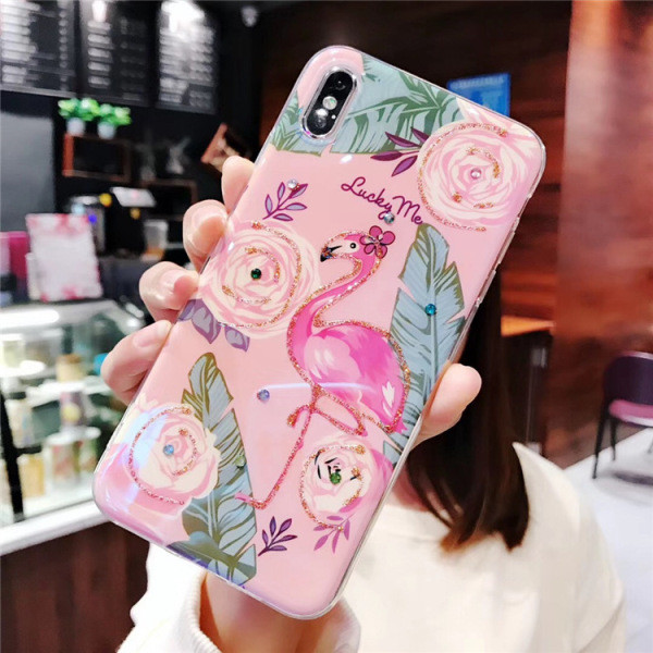 Silikonska maska sa flamingom za iPhone XS - dva modela