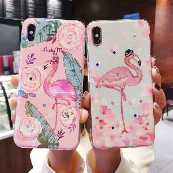Silikonska maska sa flamingom za iPhone XS - dva modela
