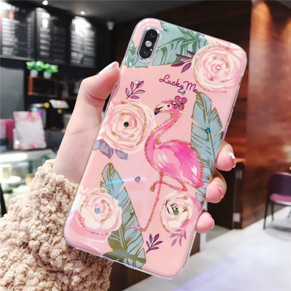 Silikonska maska sa flamingom za iPhone XS - dva modela