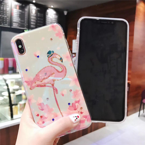 Silikonska maska sa flamingom za iPhone XS - dva modela