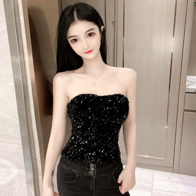 Κομψό γυναικείο μπουστάκι με πούλιες και φερμουάρ 