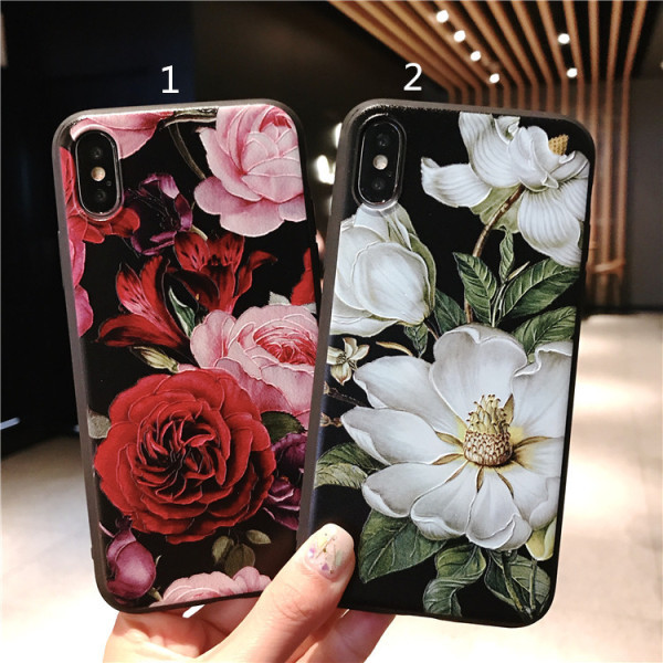 Dėklas iPhone XS su gėlių raštu - du modeliai