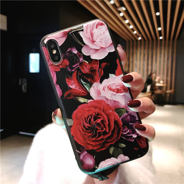 Dėklas iPhone XS su gėlių raštu - du modeliai