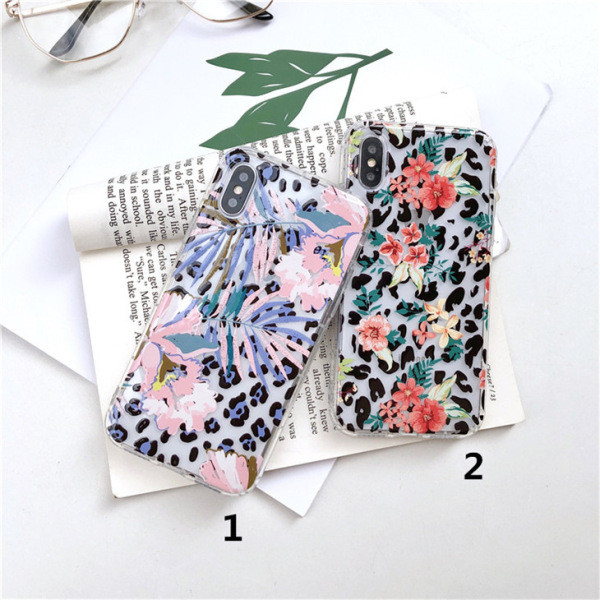 Θήκη IPhone XS με εκτύπωση λεοπάρδαλης και λουλούδια - δύο μοντέλα