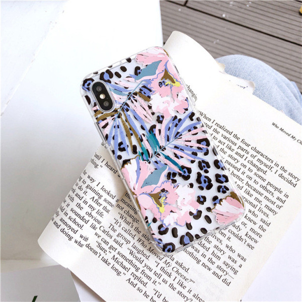 Θήκη IPhone XS με εκτύπωση λεοπάρδαλης και λουλούδια - δύο μοντέλα