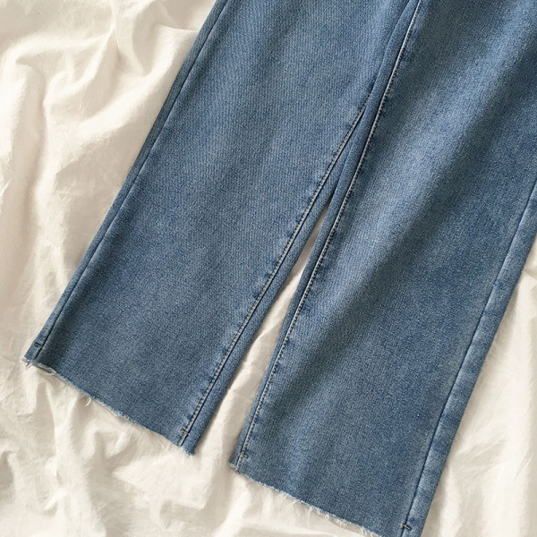 Blugi dama casual model lat cu buzunare si talie inalta