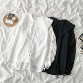 Modern női ing kerek nyakkivágással és nyakkendővel