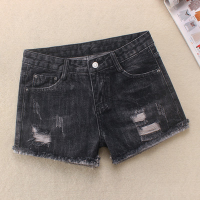 Lezser női farmer rövidnadrág szakadt motívumokkal