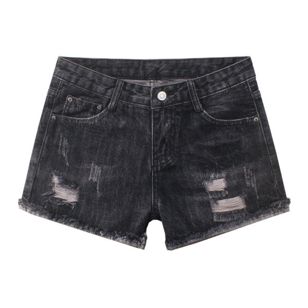 Lezser női farmer rövidnadrág szakadt motívumokkal