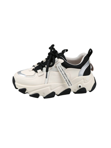 Καθημερινά κομψά αθλητικά γυναικεία  παπούτσια με σκληρή σόλα και κορδόνια