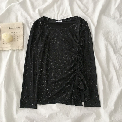 Ikdienas sieviešu blūze ar spīdīgu efektu