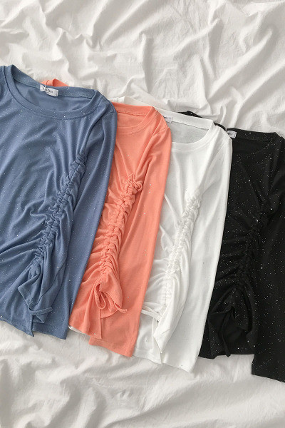 Ikdienas sieviešu blūze ar spīdīgu efektu