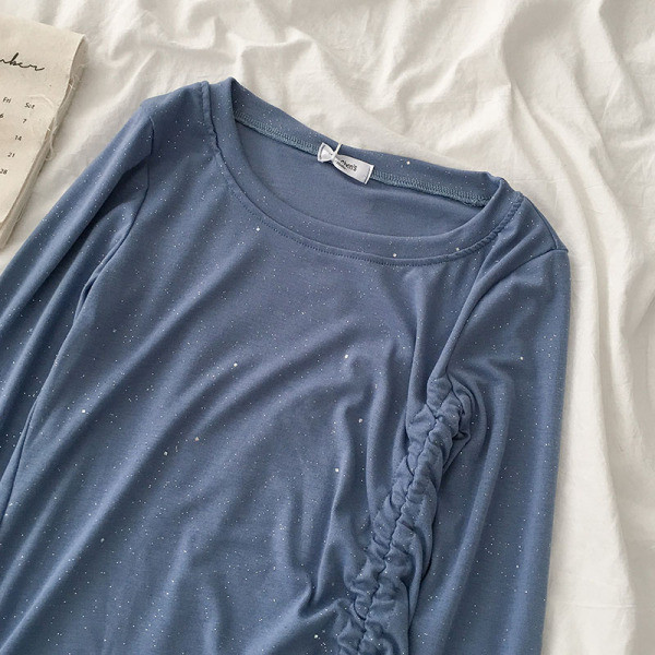 Ikdienas sieviešu blūze ar spīdīgu efektu