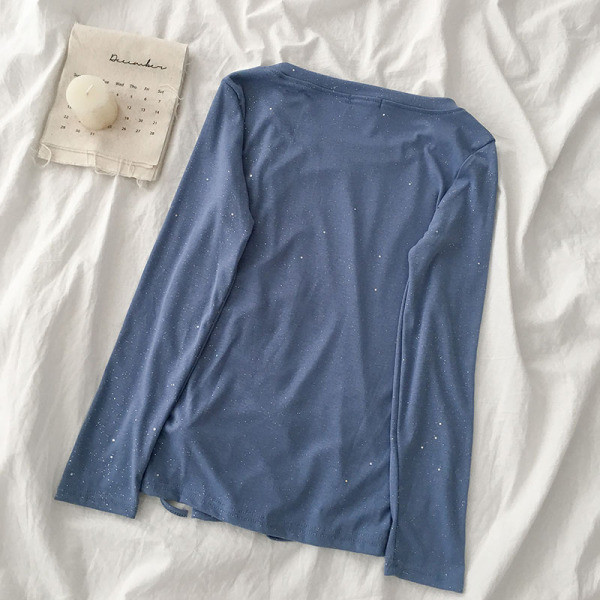 Ikdienas sieviešu blūze ar spīdīgu efektu