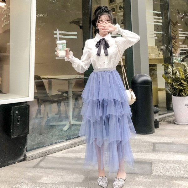 Modern női szoknya szabású tüll modell