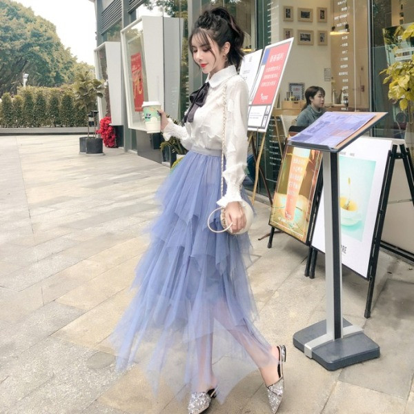 Modern női szoknya szabású tüll modell