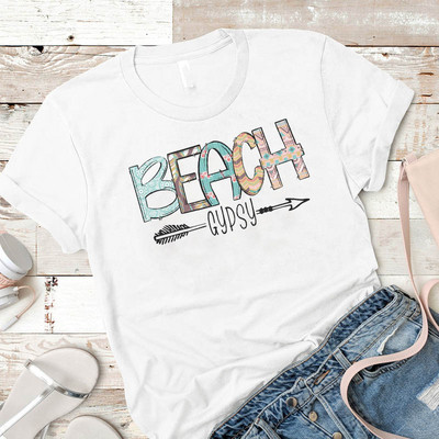 Valge lühikeste varrukate ja aplikatsiooniga naiste T-särk - suur