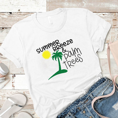 Valge lühikeste varrukate ja aplikatsiooniga naiste T-särk - suur