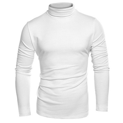Ежедневен мъжки пуловер с висока яка и дълъг ръкав 