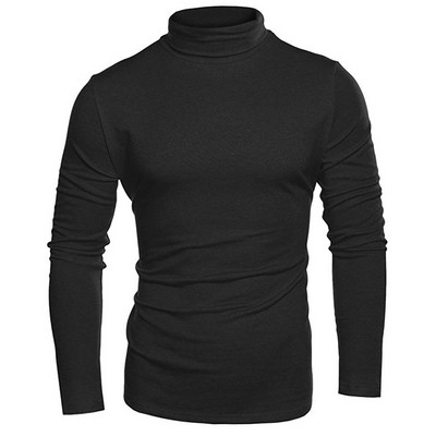 Ежедневен мъжки пуловер с висока яка и дълъг ръкав 
