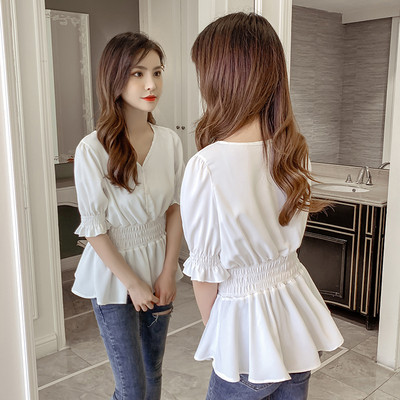 Cămașă casual de damă cu decolteu și nasturi spitz