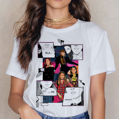 Női alkalmi fehér póló rövid ujjal - nagy méret