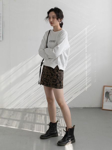 Fusta de dama model nou cu talie inalta si buzunare