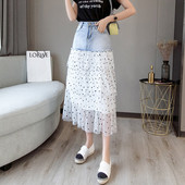 Ikdienas sieviešu gari svārki ar augstu vidukli un kabatām