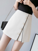 Fusta-pantaloni moderni de dama cu talie inalta si nasturi