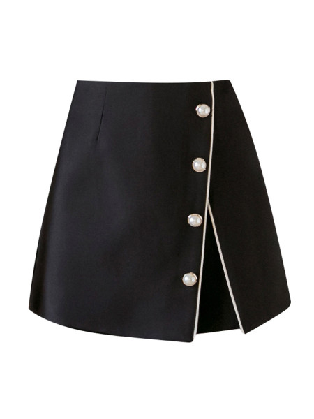 Fusta-pantaloni moderni de dama cu talie inalta si nasturi