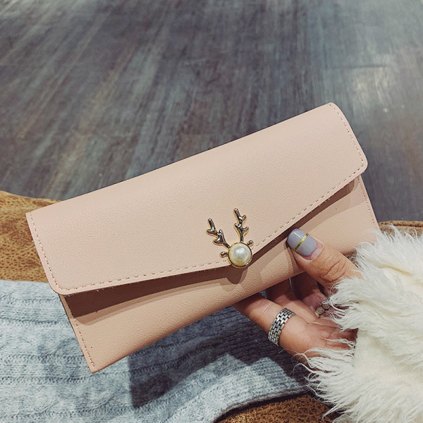 Moteriška piniginė iš eko odos su metaliniu užsegimu