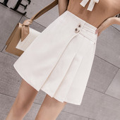 Модерна дамска пола с висока талия и елемент плисе