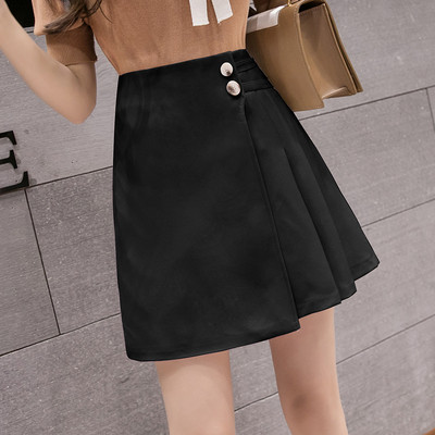 Модерна дамска пола с висока талия и елемент плисе