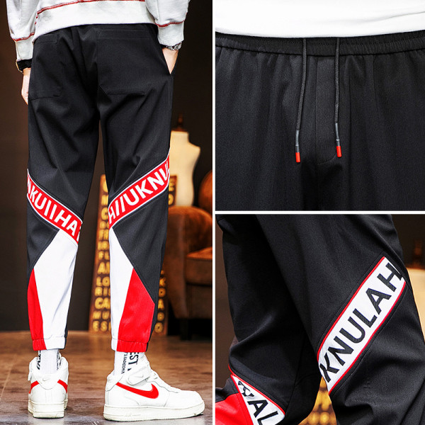 Ikdienas vīriešu bikses ar uzrakstiem un kabatām